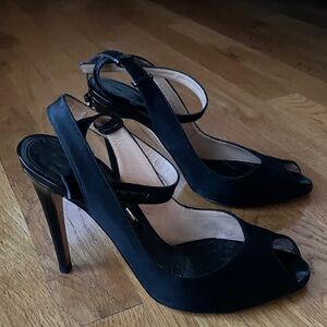 Sergio Rossi Black Peep-Toe Heels